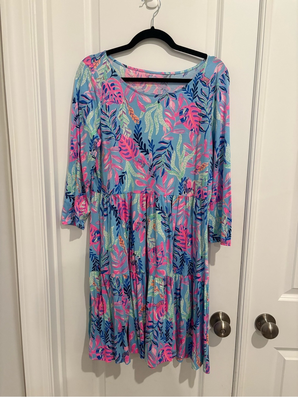 Lilly Pulitzer Geanna Swing Dress in Porto Blue You've Been Spotted print size L